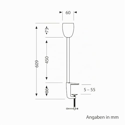 ledscom.de GU10 Klemmleuchte KLUK mit Schwanenhals, schwarz inkl. GU10, warm-weiß, 6,826W 630lm