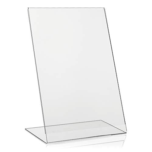 VITAdisplays® DIN A4 L-Aufsteller/L-Ständer, Tischaufsteller, transparent aus original PLEXIGLAS® (PMMA/Acrylglas) (Packung mit 2)