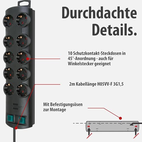 Brennenstuhl Primera-Line Steckdosenleiste 10-Fach