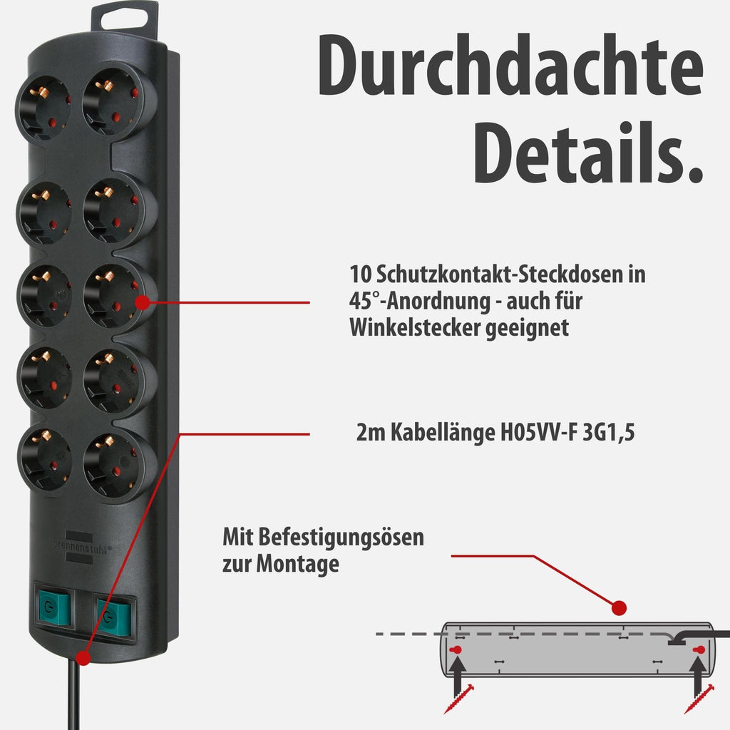 Brennenstuhl Primera-Line Steckdosenleiste 10-Fach