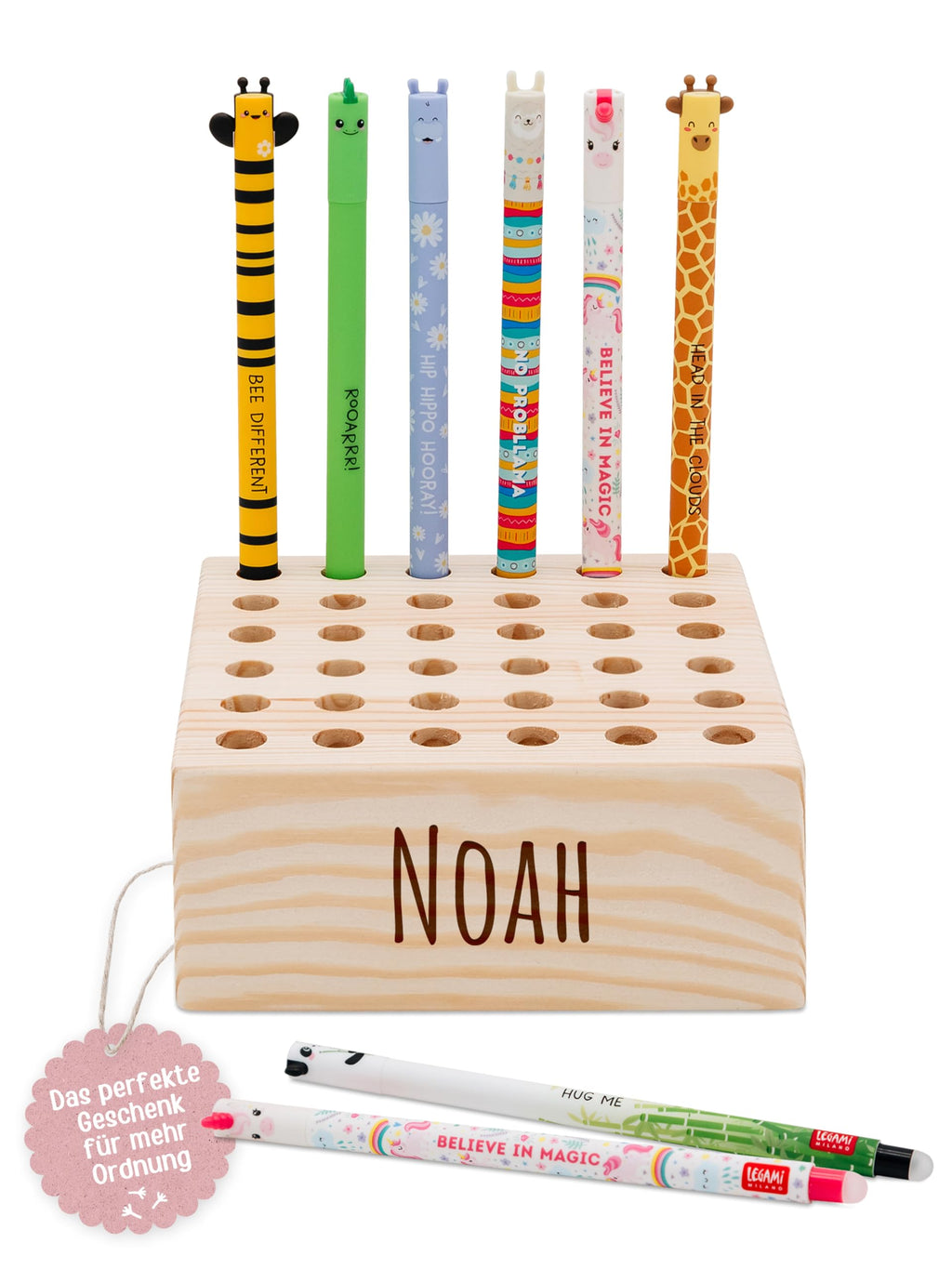 wunderwunsch Stiftehalter Legami Kinder Holz personalisiert, Schulanfang
