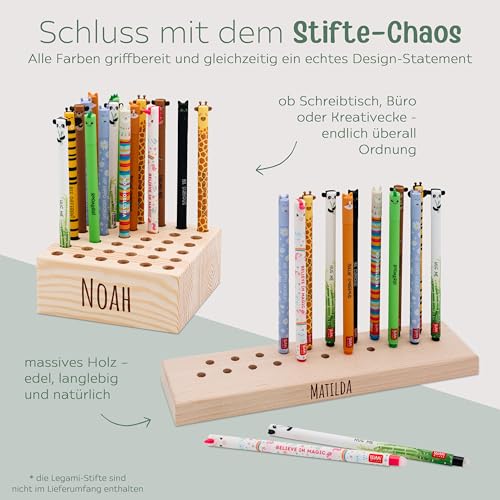 wunderwunsch Stiftehalter Legami Kinder Holz personalisiert, Schulanfang