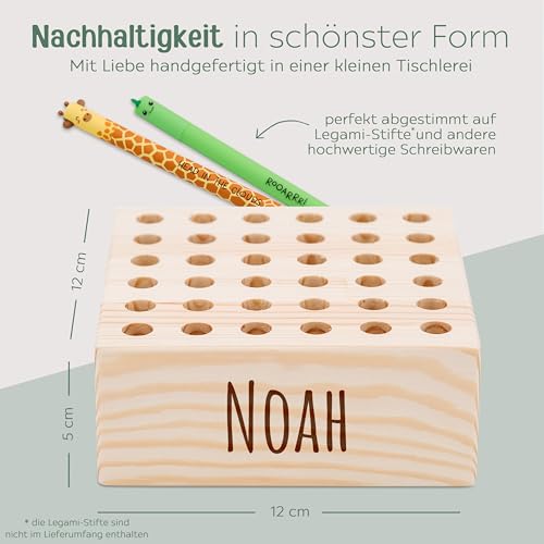wunderwunsch Stiftehalter Legami Kinder Holz personalisiert, Schulanfang