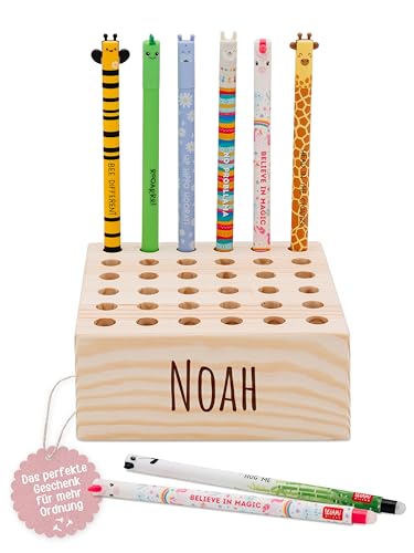 wunderwunsch Stiftehalter Legami Kinder Holz personalisiert, Schulanfang