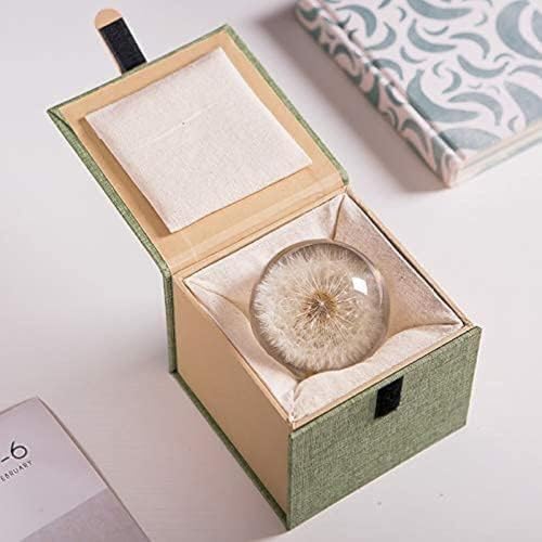 Briefbeschwerer mit Löwenzahn-Traumkugel, Kristall-Wunschkugel, einzigartiger Pusteblumen-Briefbeschwerer, 7 cm Durchmesser