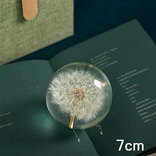 Briefbeschwerer mit Löwenzahn-Traumkugel, Kristall-Wunschkugel, einzigartiger Pusteblumen-Briefbeschwerer, 7 cm Durchmesser