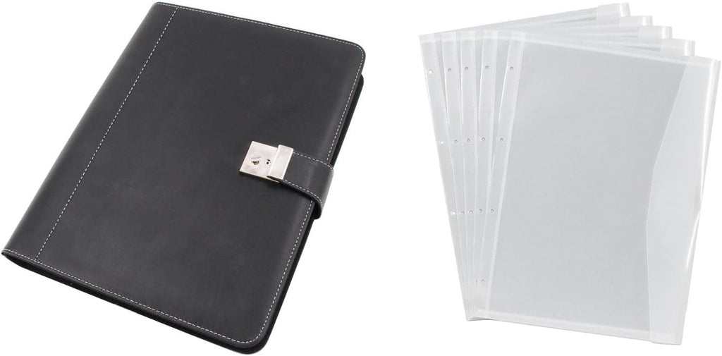 ALASSIO 31514 Ringbuchmappe A4, Dokumentenmappe 36 × 28 × 4,5 cm, Schwarz
