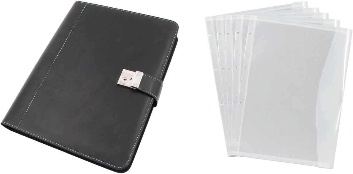 ALASSIO 31514 Ringbuchmappe A4, Dokumentenmappe 36 × 28 × 4,5 cm, Schwarz