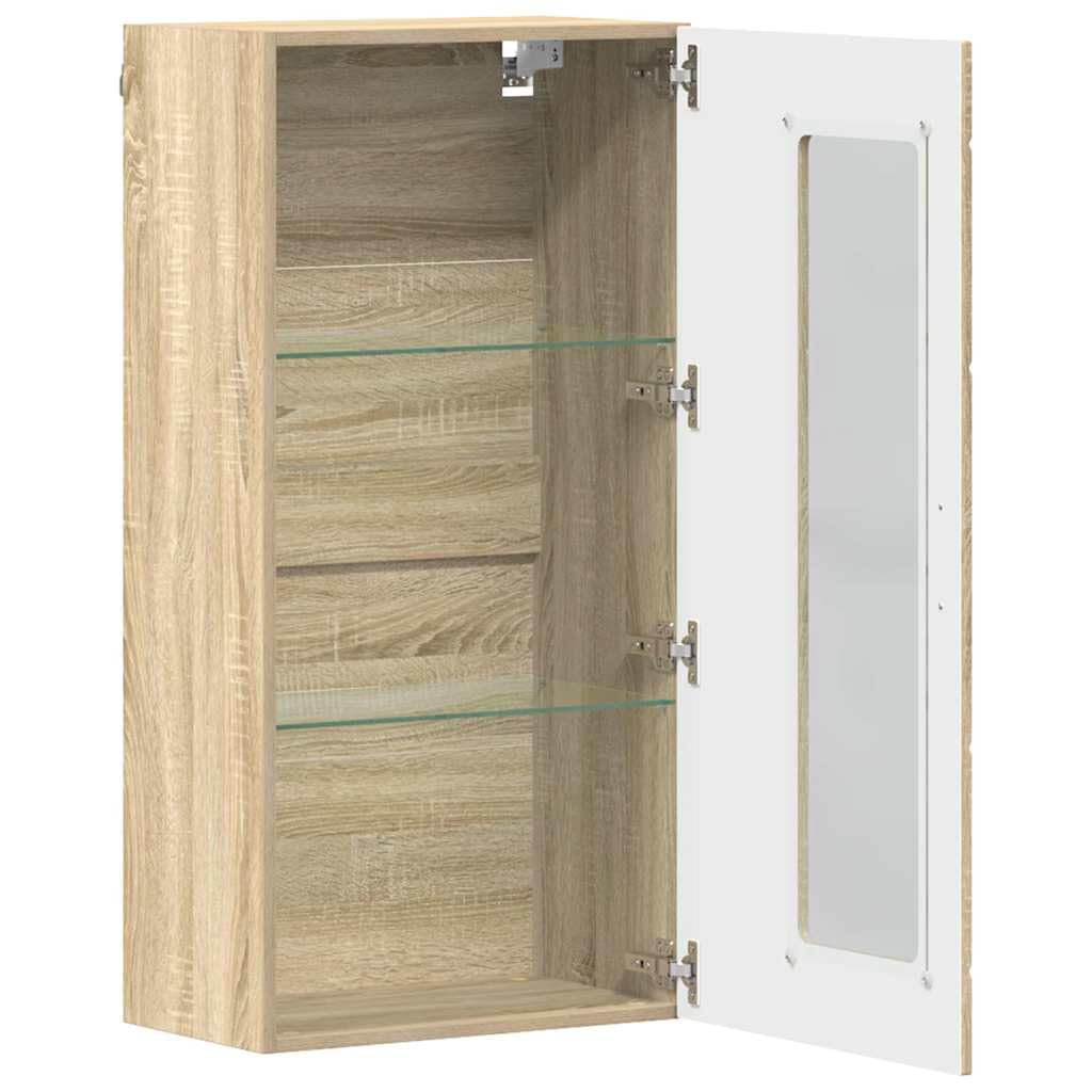 Holzschrank Sonoma-Eiche Holzwerkstoff, Standschrank mit Fächern