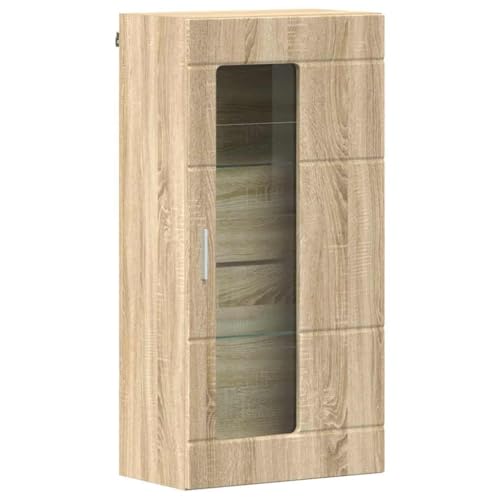 Holzschrank Sonoma-Eiche Holzwerkstoff, Standschrank mit Fächern