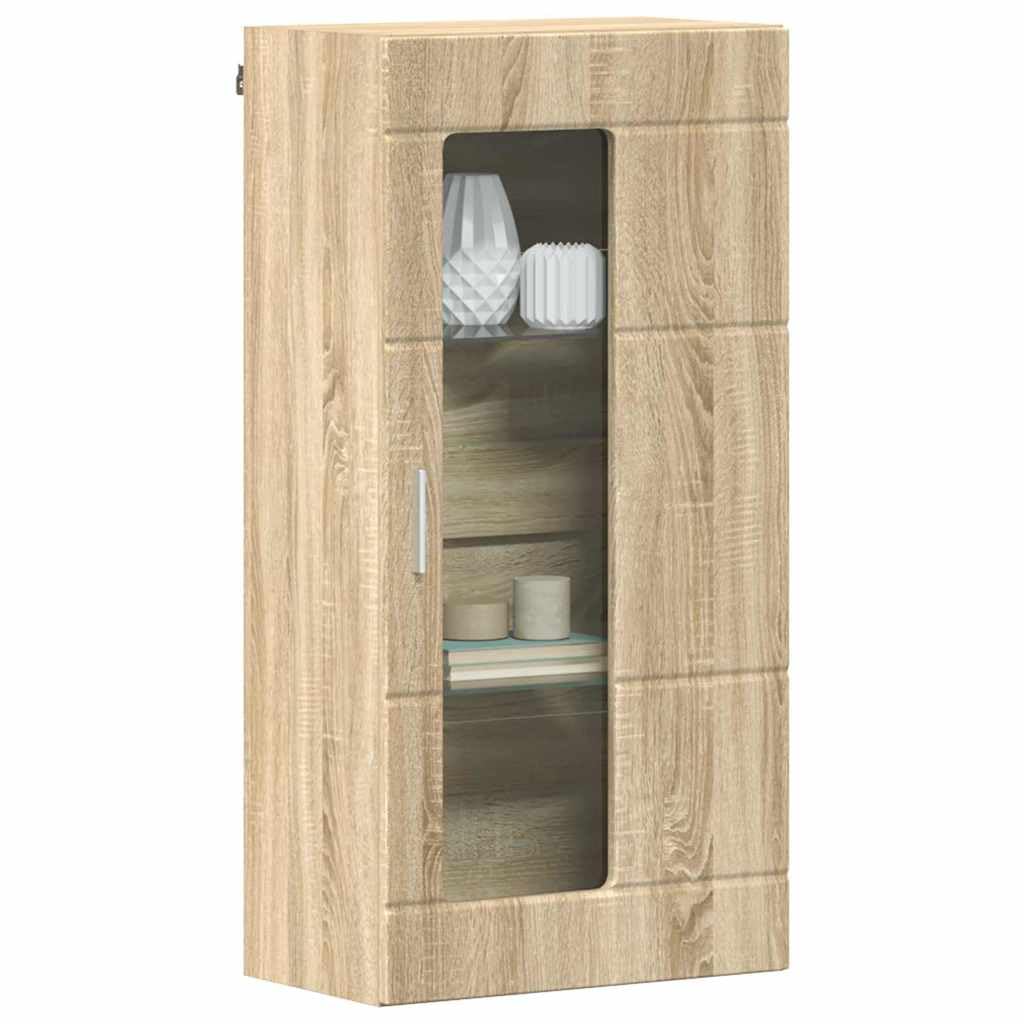 Holzschrank Sonoma-Eiche Holzwerkstoff, Standschrank mit Fächern