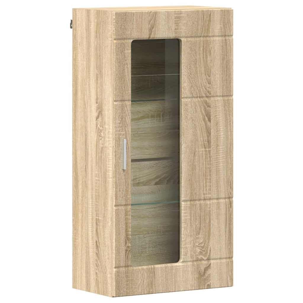 Holzschrank Sonoma-Eiche Holzwerkstoff, Standschrank mit Fächern