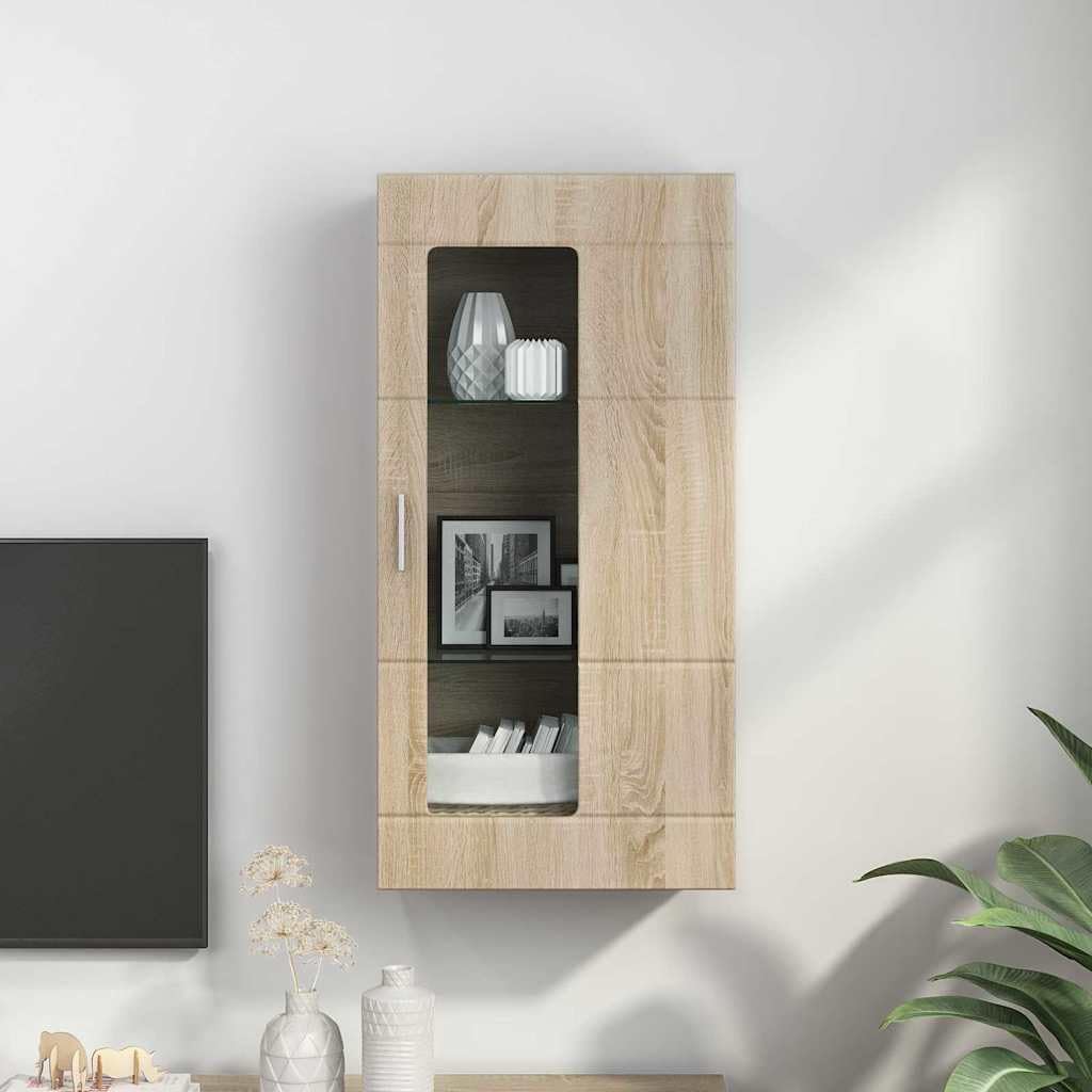 Holzschrank Sonoma-Eiche Holzwerkstoff, Standschrank mit Fächern