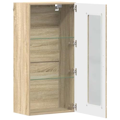 Holzschrank Sonoma-Eiche Holzwerkstoff, Standschrank mit Fächern