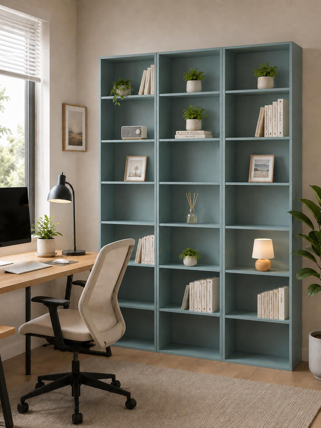Bücherregal Grün 1 Stück Büro Schmal Hoch 60×23,5×209,5 cm