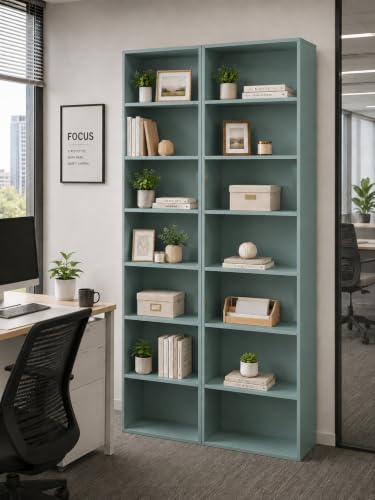 Bücherregal Grün 1 Stück Büro Schmal Hoch 60×23,5×209,5 cm