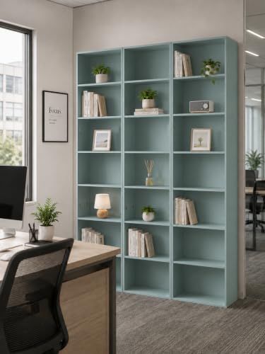 Bücherregal Grün 1 Stück Büro Schmal Hoch 60×23,5×209,5 cm
