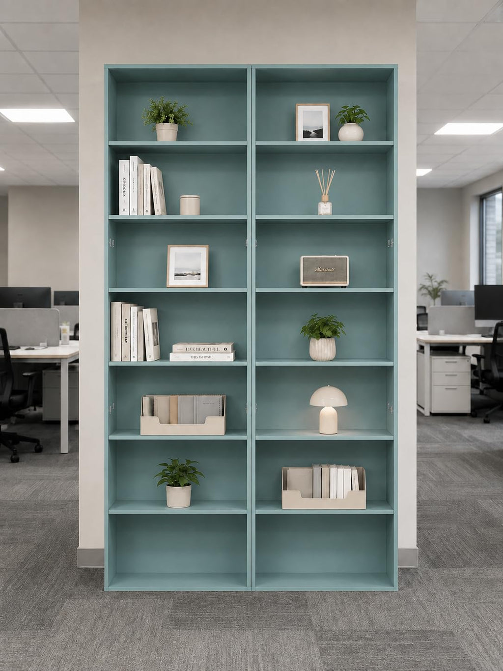 Bücherregal Grün 1 Stück Büro Schmal Hoch 60×23,5×209,5 cm