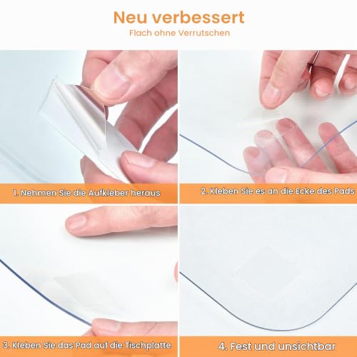 Schreibtischmatte Klare, 60x40x0,15cm Transparent Schreibtischauflage Durchsichtige PVC Schreibtischunterlage Rutschfest Wasserdichte Tischunterlage Kinder Tisch-Schutz für Büro Zuhause