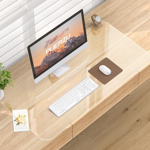 Schreibtischmatte Klare, 60x40x0,15cm Transparent Schreibtischauflage Durchsichtige PVC Schreibtischunterlage Rutschfest Wasserdichte Tischunterlage Kinder Tisch-Schutz für Büro Zuhause
