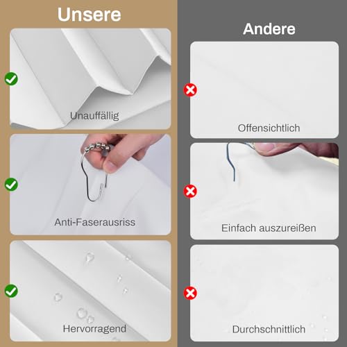 Raumteiler Vorhang Extra Breit H213xB254CM Wasserdicht, Raumtrenner Vorhänge mit Haken, Schrankvorhang Faltbarer Raumteiler für Bad/Schlafzimmer/Wohnzimmer/Büro/Sichtschutz(Weiß)