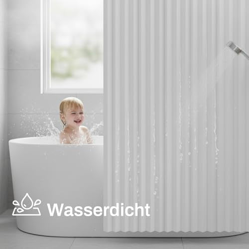 Raumteiler Vorhang Extra Breit H213xB254CM Wasserdicht, Raumtrenner Vorhänge mit Haken, Schrankvorhang Faltbarer Raumteiler für Bad/Schlafzimmer/Wohnzimmer/Büro/Sichtschutz(Weiß)