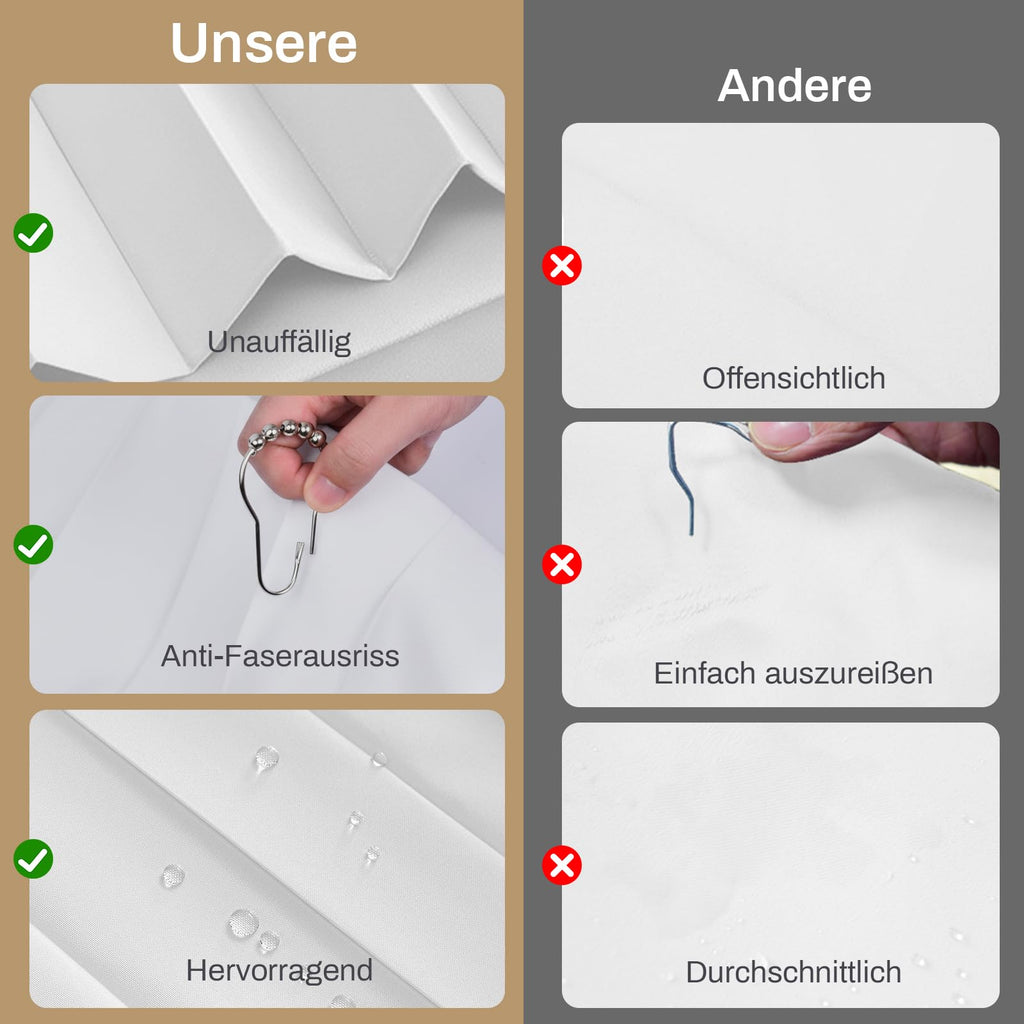Raumteiler Vorhang Extra Breit H213xB254CM Wasserdicht, Raumtrenner Vorhänge mit Haken, Schrankvorhang Faltbarer Raumteiler für Bad/Schlafzimmer/Wohnzimmer/Büro/Sichtschutz(Weiß)