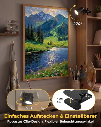 LED Klemmspot Uplight Spot mit Fernbedienung, 7W 3 Farbtemperatur