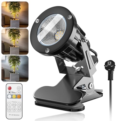 LED Klemmspot Uplight Spot mit Fernbedienung, 7W 3 Farbtemperatur