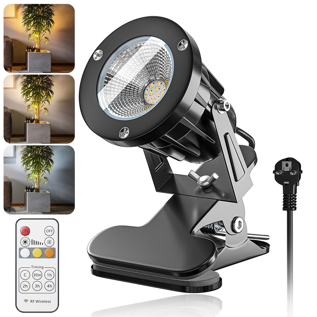 LED Klemmspot Uplight Spot mit Fernbedienung, 7W 3 Farbtemperatur