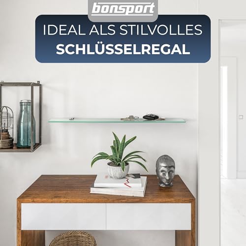 bonsport Glasregal Wandregal für Badezimmer Milchglas, 60x10,16x0,6cm
