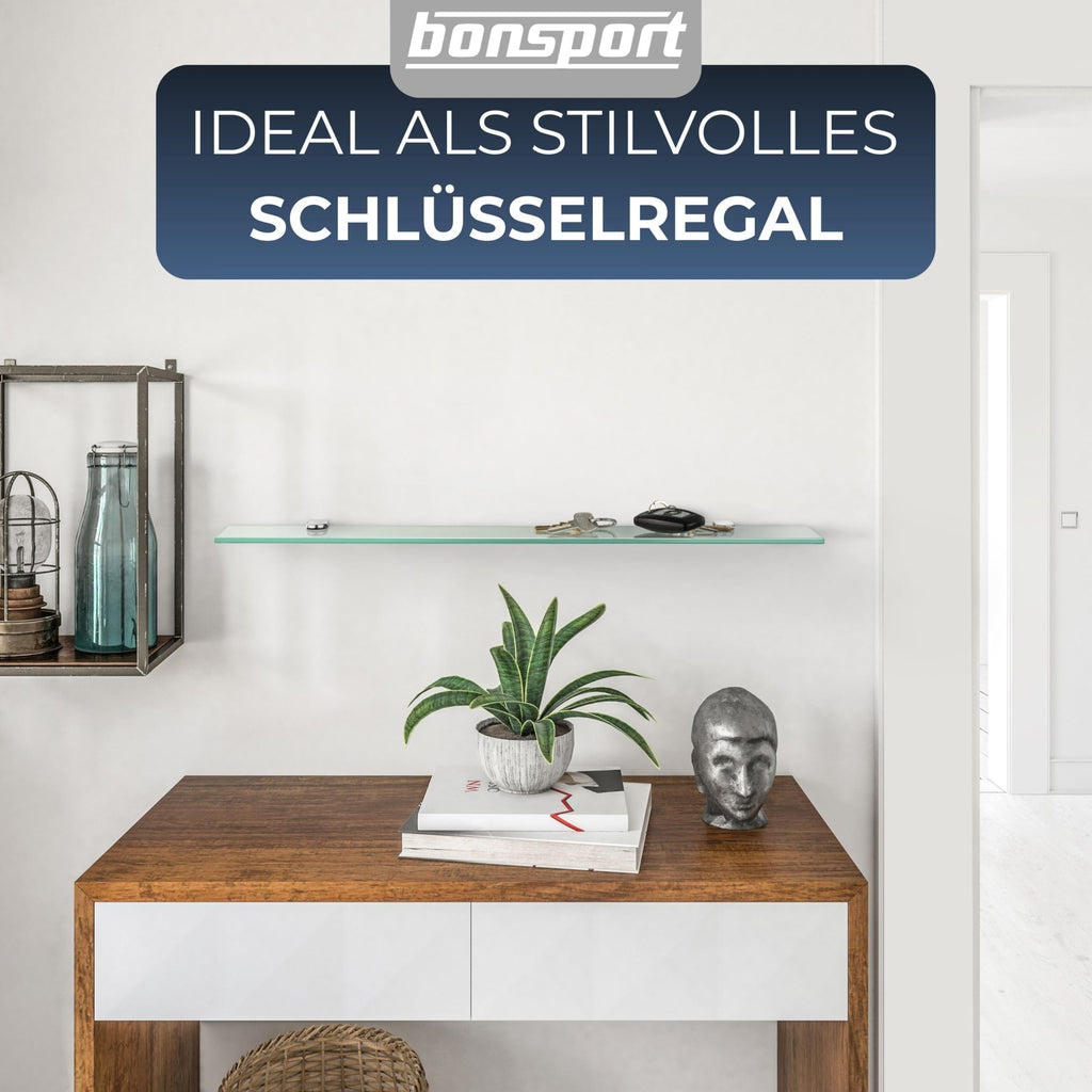 bonsport Glasregal Wandregal für Badezimmer Milchglas, 60x10,16x0,6cm