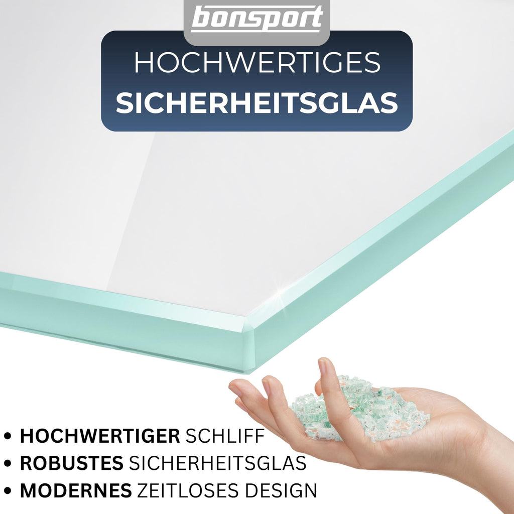 bonsport Glasregal Wandregal für Badezimmer Milchglas, 60x10,16x0,6cm