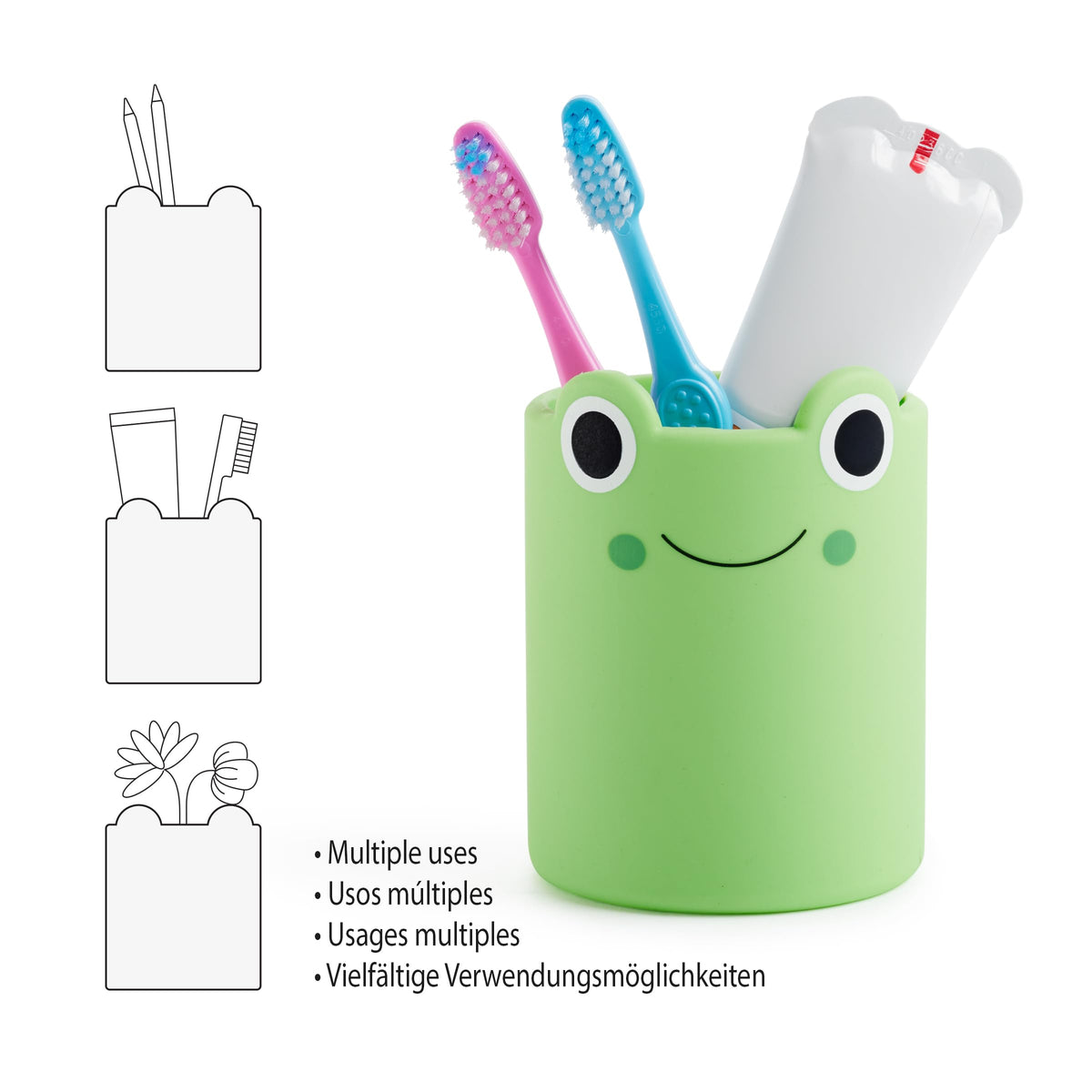 Back2Fun - Weicher Silikon-Stiftehalter für Kinder mit süßem Tiermotiv. Perfekt zum Ordnen von Schulutensilien - ideal zum Schulstart oder als Geschenk