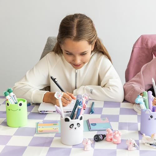 Back2Fun - Weicher Silikon-Stiftehalter für Kinder mit süßem Tiermotiv. Perfekt zum Ordnen von Schulutensilien - ideal zum Schulstart oder als Geschenk