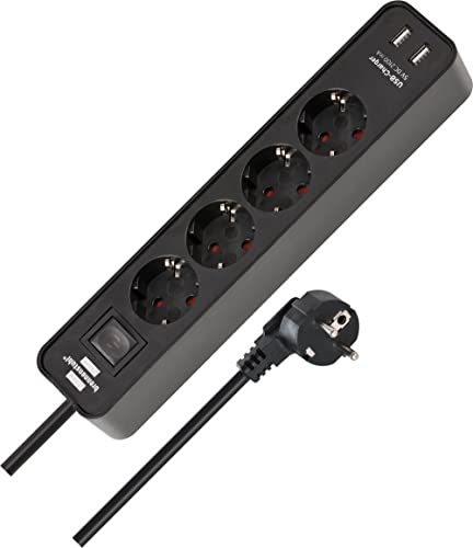 Brennenstuhl Ecolor Steckdosenleiste 4-Fach mit USB-Ladebuchse