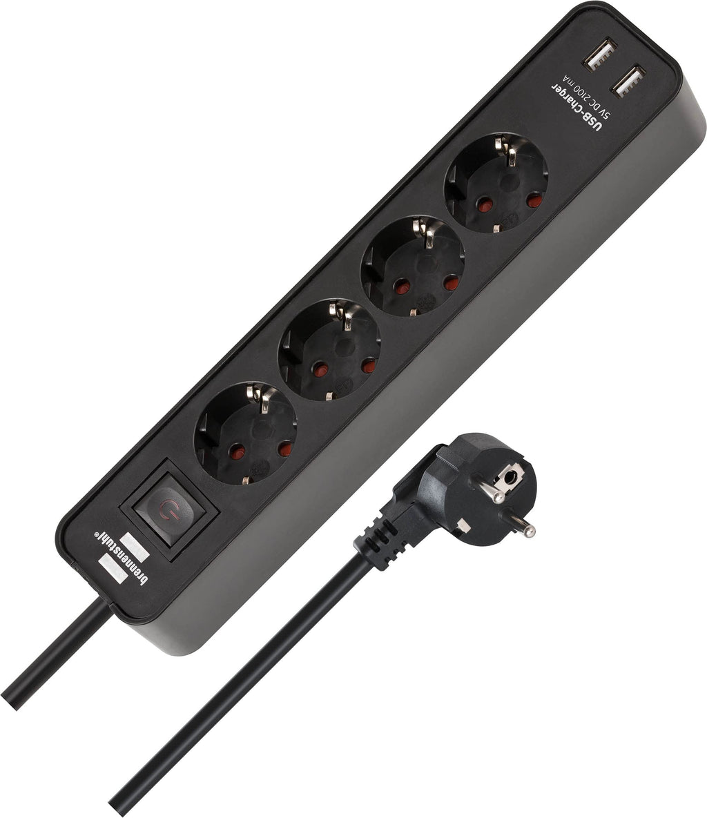Brennenstuhl Ecolor Steckdosenleiste 4-Fach mit USB-Ladebuchse