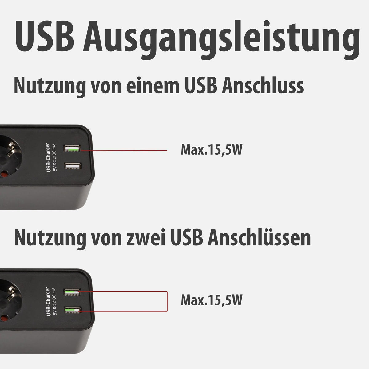 Brennenstuhl Ecolor Steckdosenleiste 4-Fach mit USB-Ladebuchse