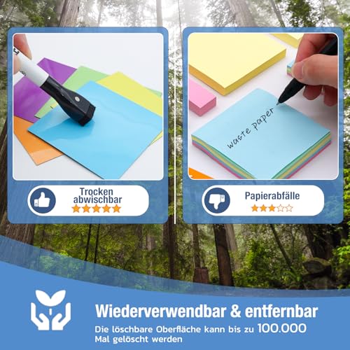 HOMiDEK Magnetstreifen Beschreibbar - 30 Stück Beschreibbare Magnete - Magnete zum Beschriften für Magnettafel Whiteboard, Kühlschrank - 75 x 75 mm