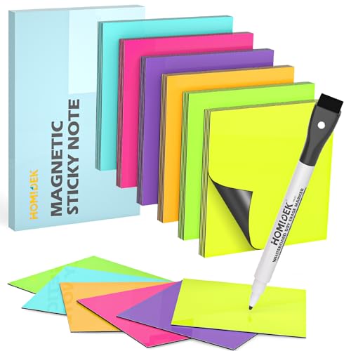 HOMiDEK Magnetstreifen Beschreibbar - 30 Stück Beschreibbare Magnete - Magnete zum Beschriften für Magnettafel Whiteboard, Kühlschrank - 75 x 75 mm