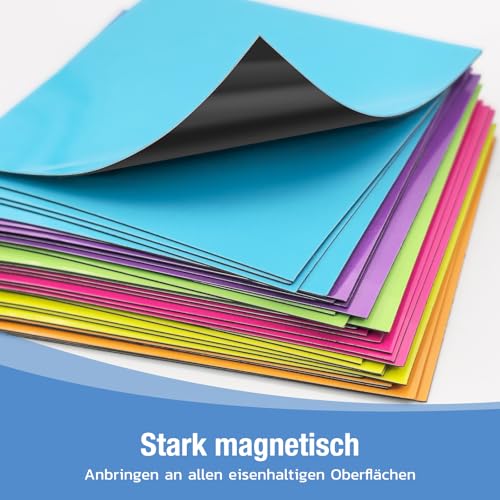 HOMiDEK Magnetstreifen Beschreibbar - 30 Stück Beschreibbare Magnete - Magnete zum Beschriften für Magnettafel Whiteboard, Kühlschrank - 75 x 75 mm