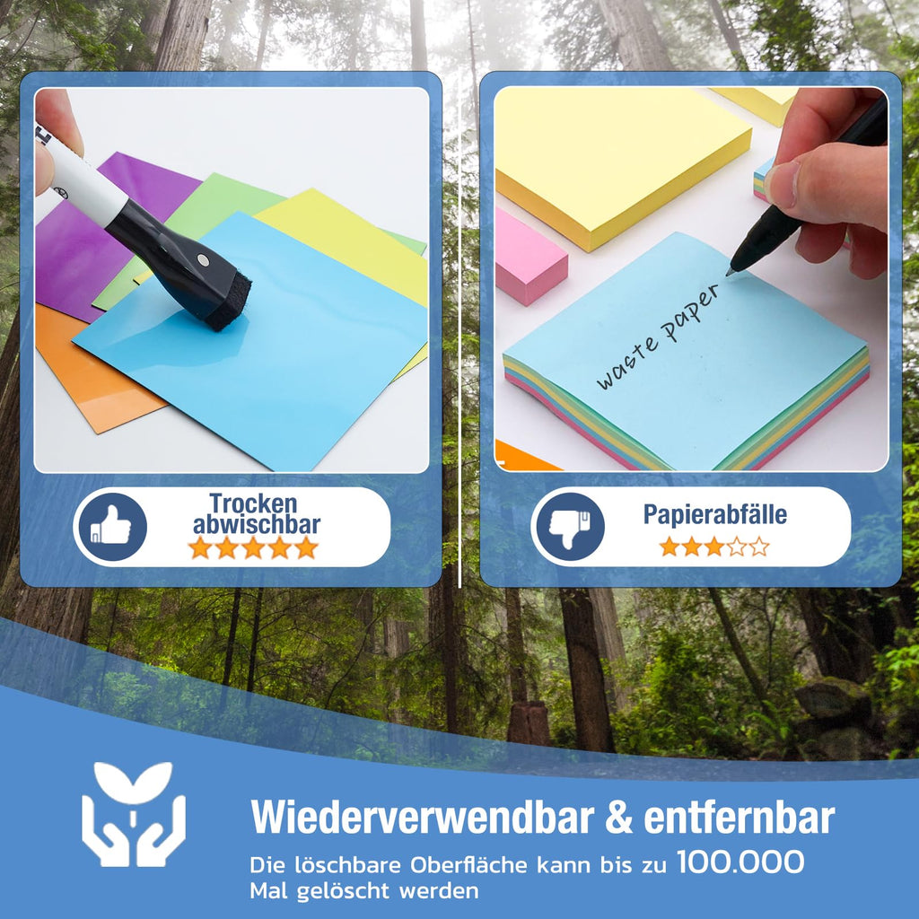 HOMiDEK Magnetstreifen Beschreibbar - 30 Stück Beschreibbare Magnete - Magnete zum Beschriften für Magnettafel Whiteboard, Kühlschrank - 75 x 75 mm