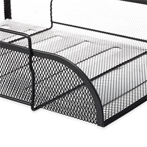 Relaxdays stapelbare Dokumentenablage, Büro Briefablage aus Metall für DIN A4, Schreibtischablage BxT 26x33,5cm, schwarz