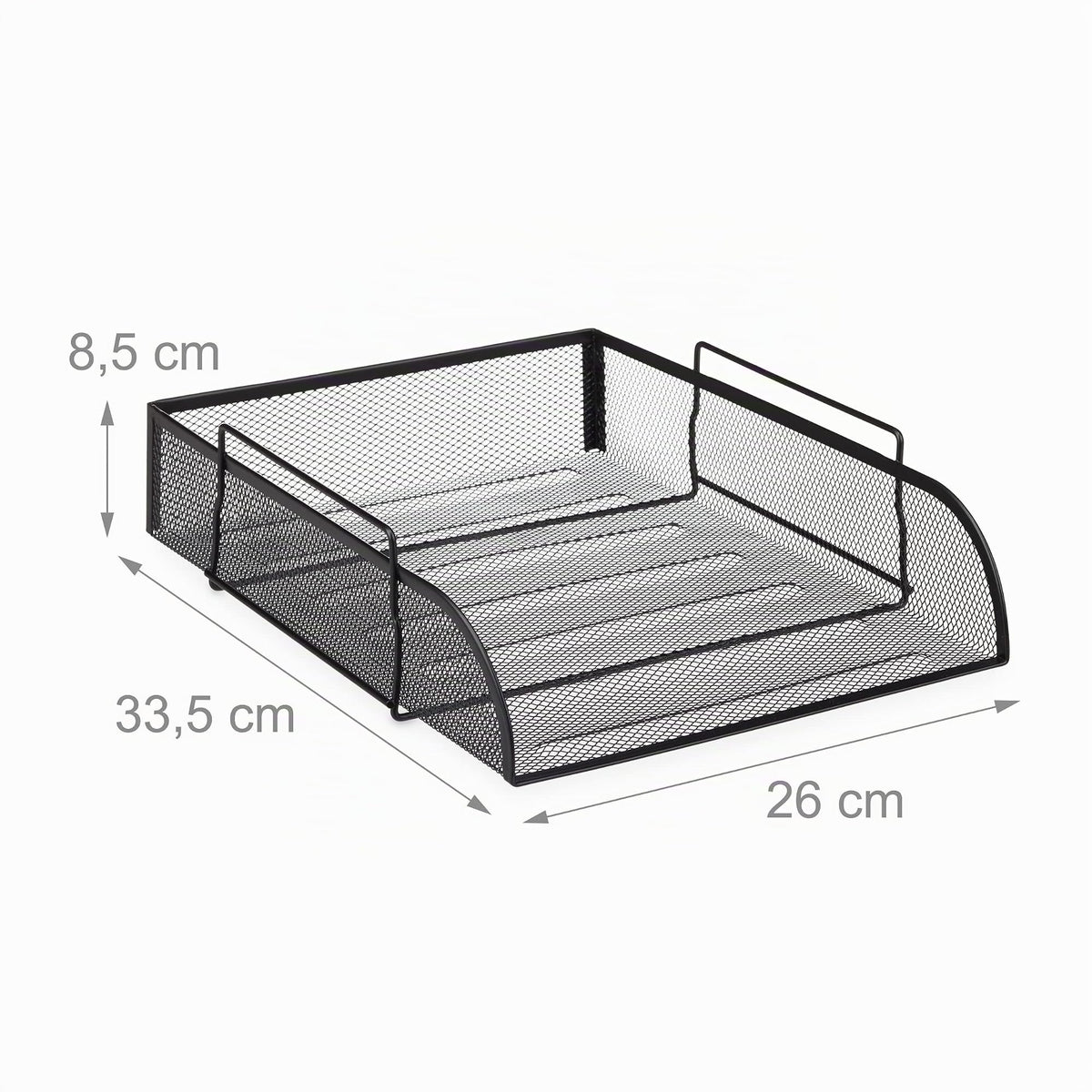 Relaxdays stapelbare Dokumentenablage, Büro Briefablage aus Metall für DIN A4, Schreibtischablage BxT 26x33,5cm, schwarz