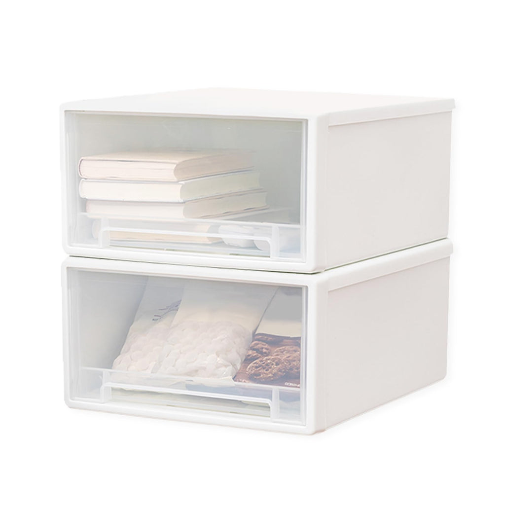 2 Stück Schubladeneinheit Kunststoff Schubladenbox Stapelbar Schreibtisch Schubladenbox aus Kunststoff Geeignet für Wohnzimmer, Schlafzimmer, Büro