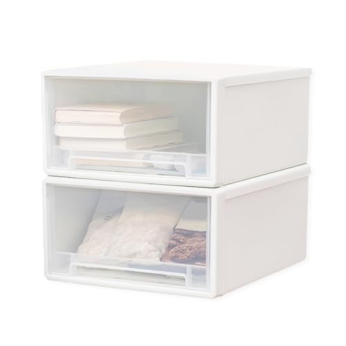 2 Stück Schubladeneinheit Kunststoff Schubladenbox Stapelbar Schreibtisch Schubladenbox aus Kunststoff Geeignet für Wohnzimmer, Schlafzimmer, Büro
