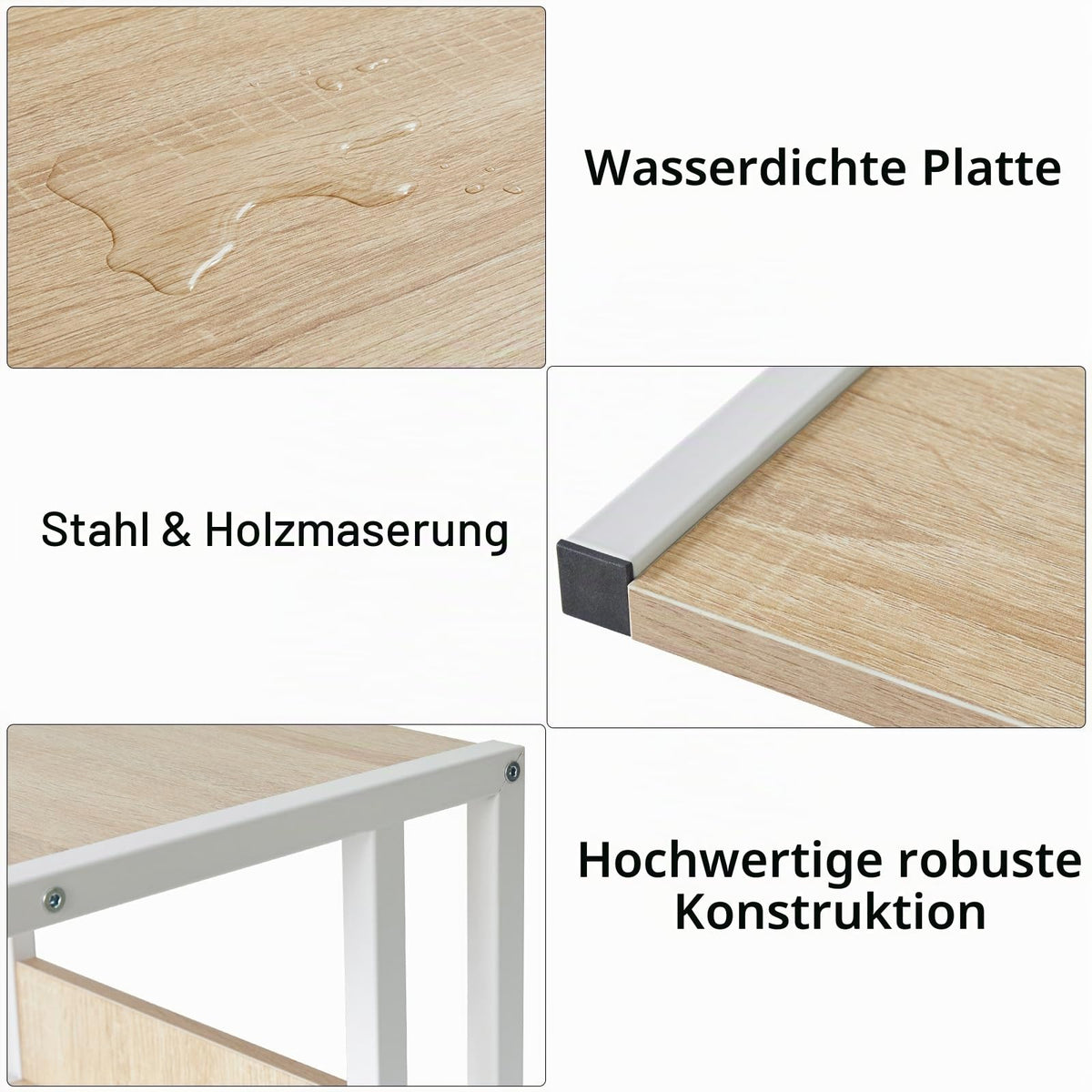IBUYKE Unterschrank Druckerhalterung, 2-Ebenen Druckerwagen für Drucker, Mobil, Heim Desktop Organizer Regal mit 4 Rädern, für Drucker, Fax, Home Office, Hellholz TLJ007R