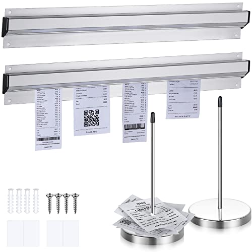 Photect 4 Stück Tickethalter Set für Restaurants, Silber, 15,8 x 2,3 Zoll
