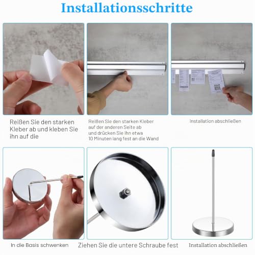 Photect 4 Stück Tickethalter Set für Restaurants, Silber, 15,8 x 2,3 Zoll