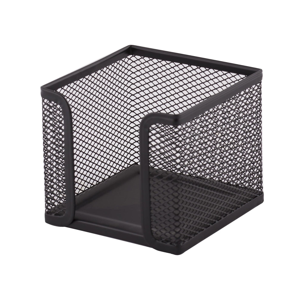 D.RECT KOMO Notizzettelbox – Praktischer Metall-Halter für Zettel – Schreibtisch-Organizer aus robustem Gitter, Schwarz